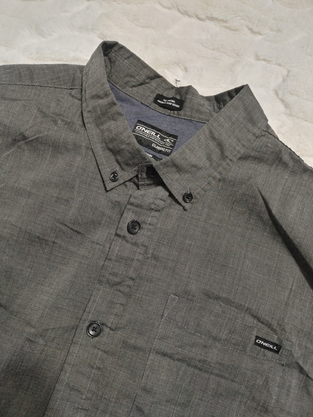 O'Neill Men's Classic Fit Surf Dark Gray Button-Down Casual Shirt